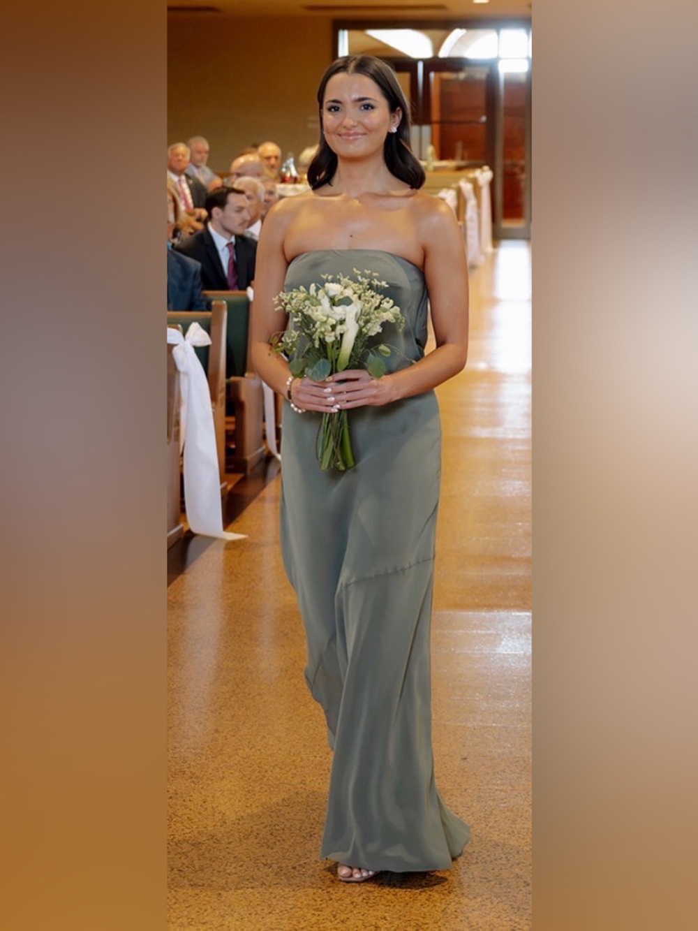 Revelry Strapless Olive Gown
